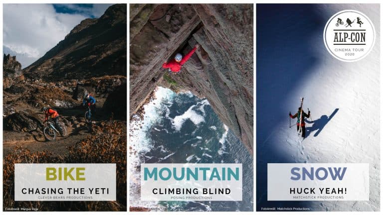 Alp-Con CinemaTour 2020 - Bike: Chasing the Yeti - Mountain: Climbing Blind - Snow: Huck Yeah!